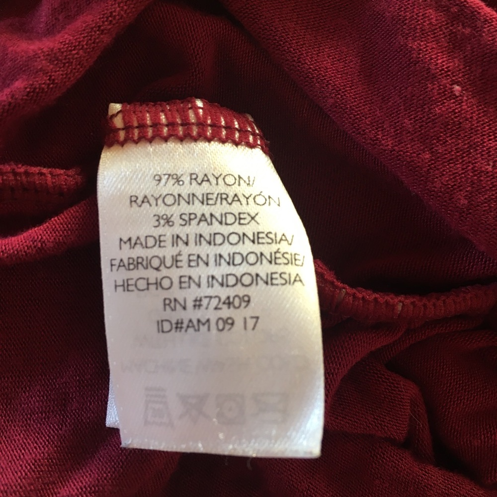 Maternity Tank Top - Ruched Sides Spaghetti Strap Shelf Bra Burgundy Wine Sz L - Picture 11 of 12